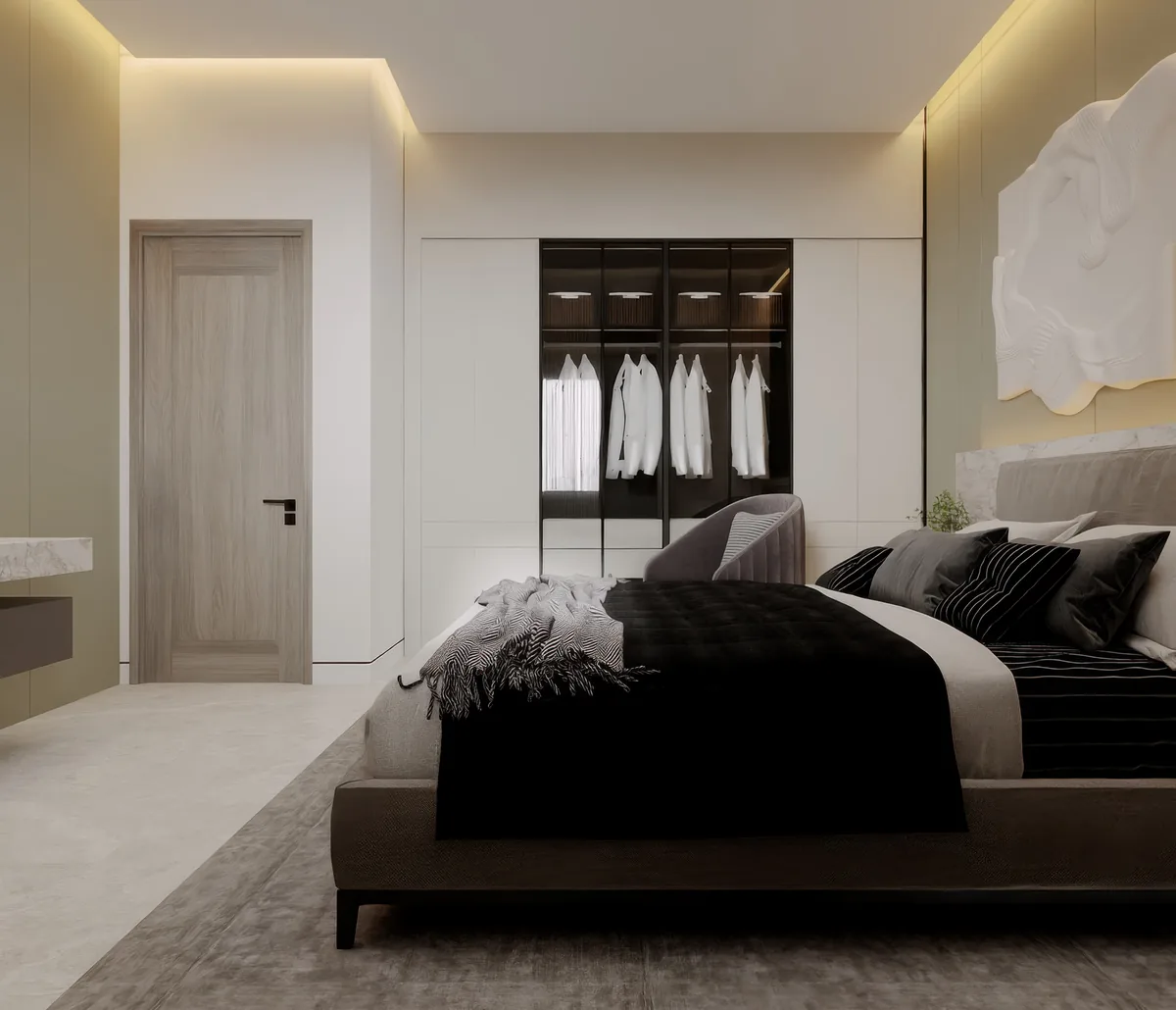 Chambre meublée d’un appartement de la résidence