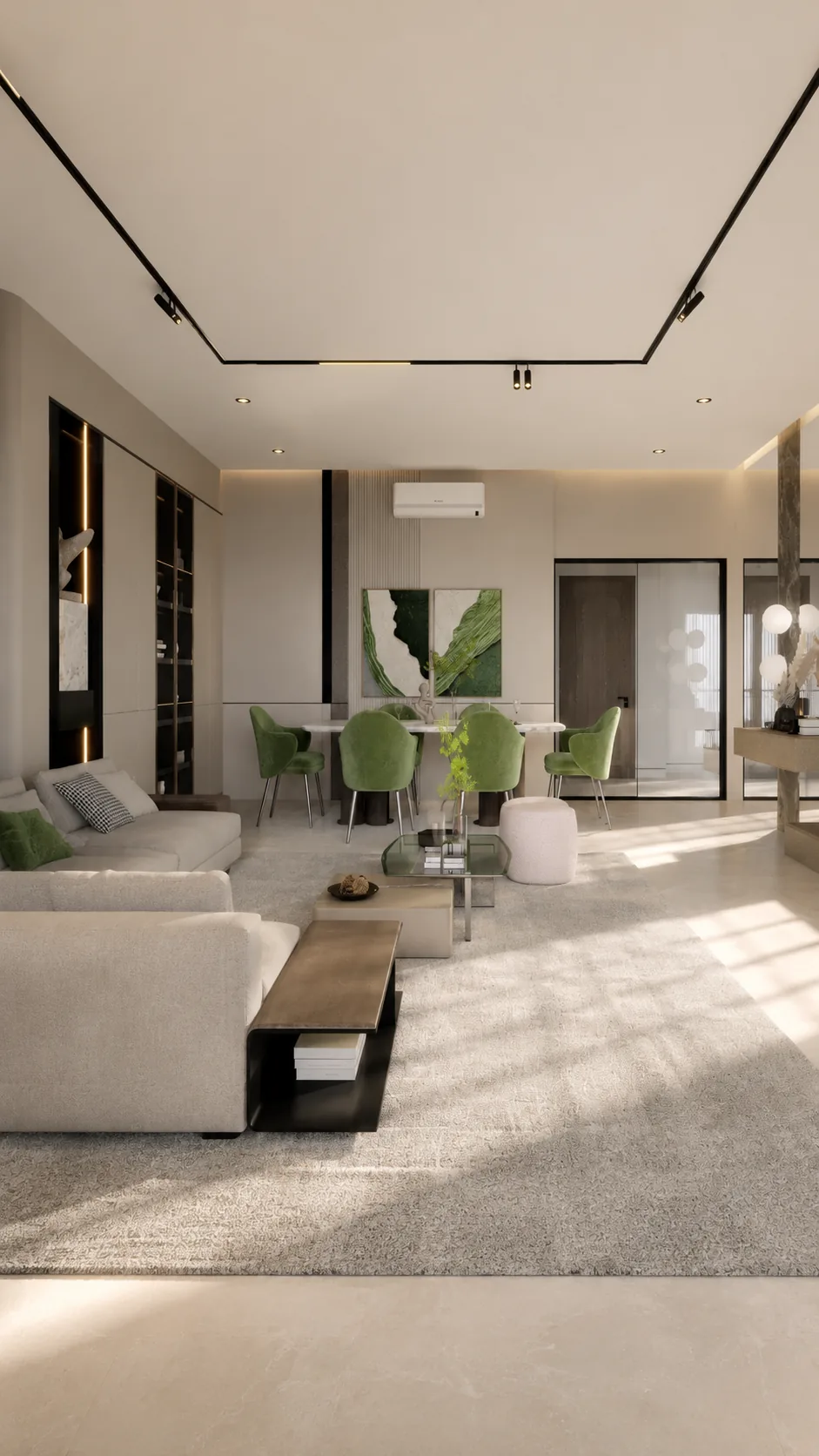 Séjour meublé d’un appartement de la résidence